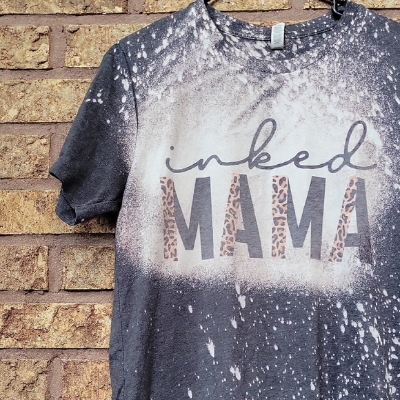 Bella Canvas Gray Inked Mama Graphic T-Shirt Size Medium - Picture 4 of 6